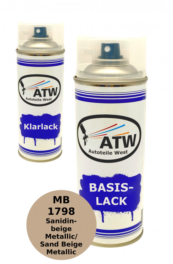 Autolack für Mercedes Benz 1798 Sanidinbeige Metallic / Sand Beige Metallic+400ml Klarlack Set